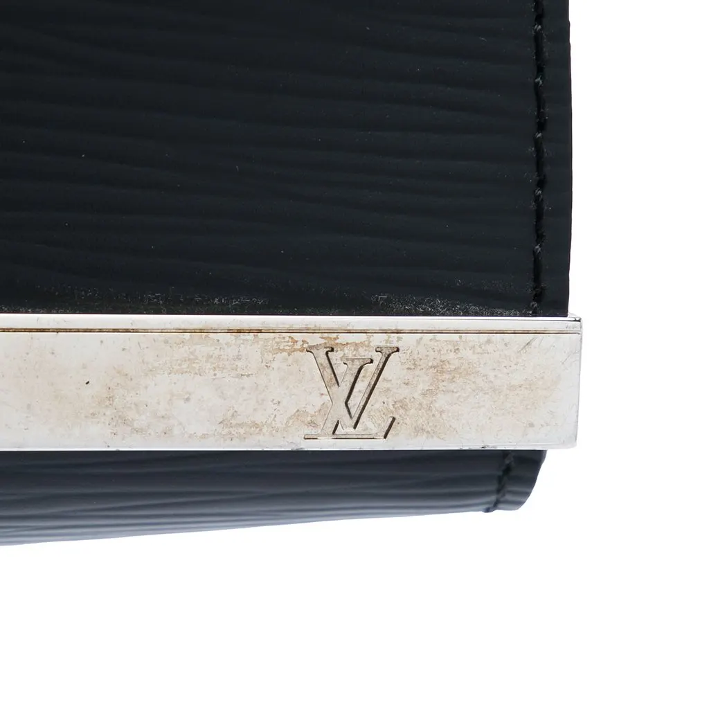 Louis Vuitton Epi Sevigne Clutch Black Leather Very good - Box View