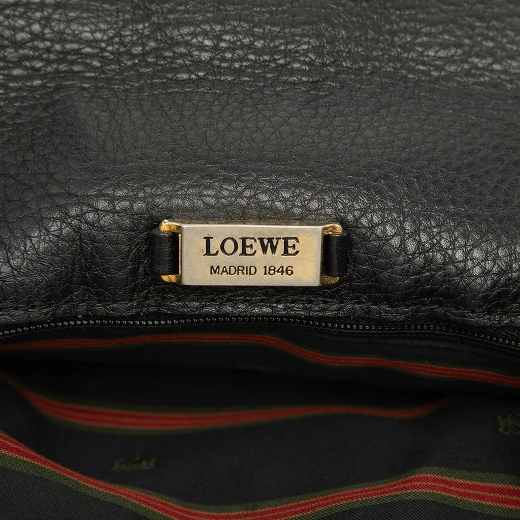 LOEWE Leather Anagram Flap Crossbody Black Leather Very good - Box View