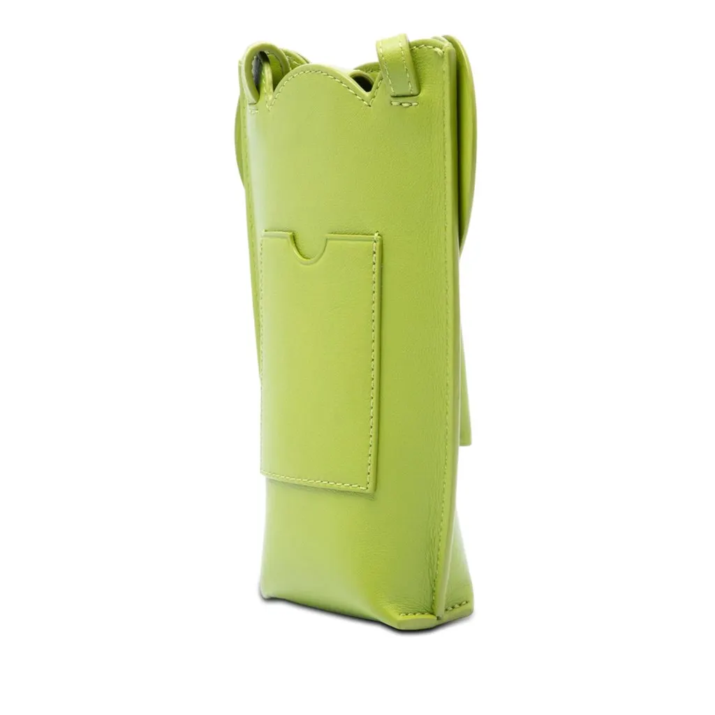 LOEWE Leather Elephant Pocket Crossbody Green Leather Very good - Back View