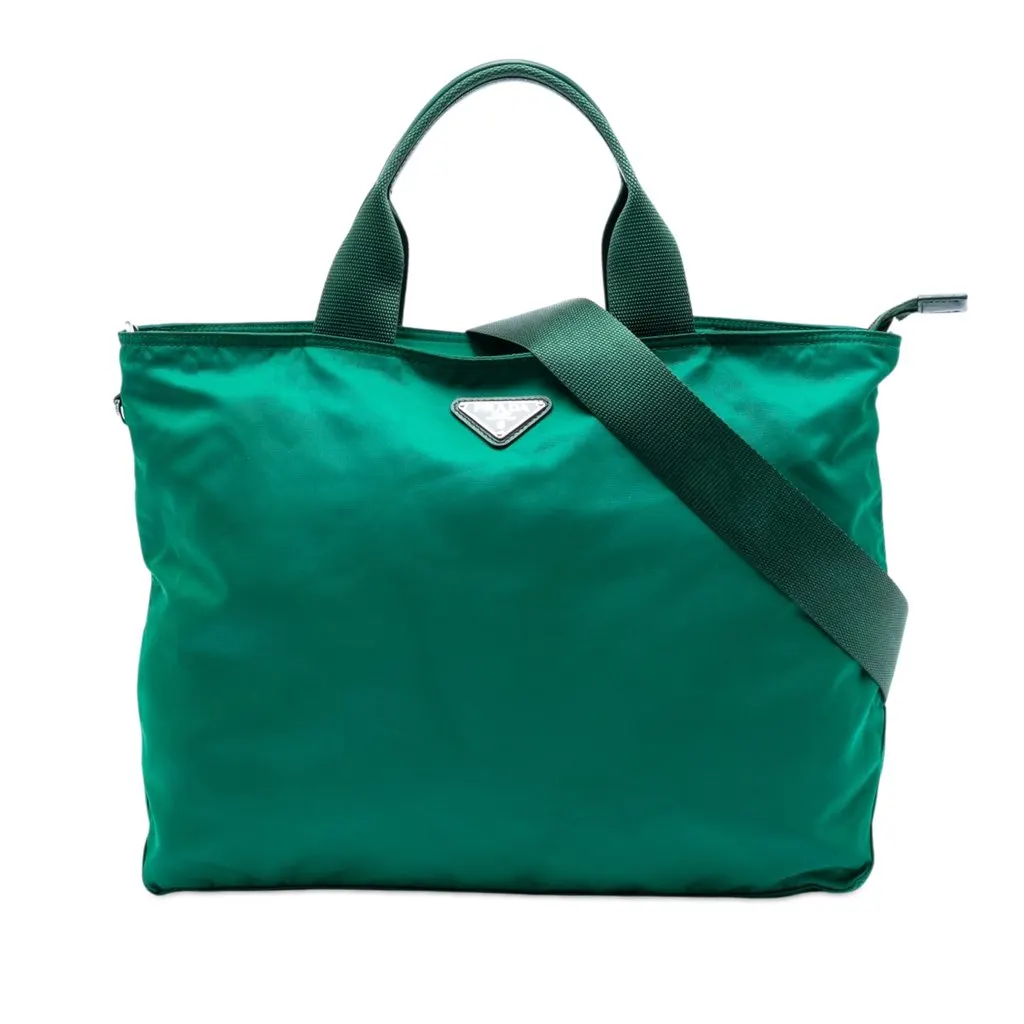 Prada Tessuto Satchel Green Very good - Front View