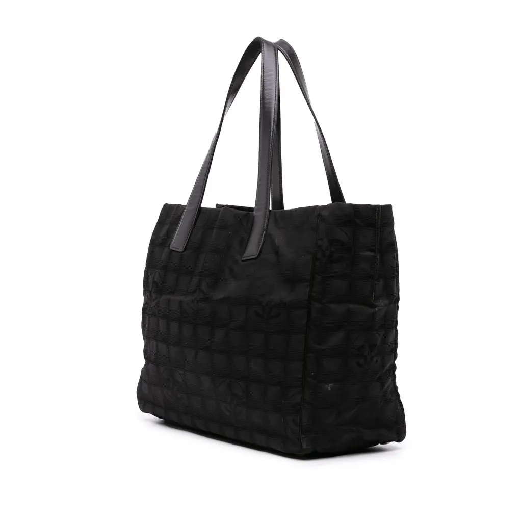 Chanel New Travel Line Nylon Tote Black Polyamide Very good - Back View