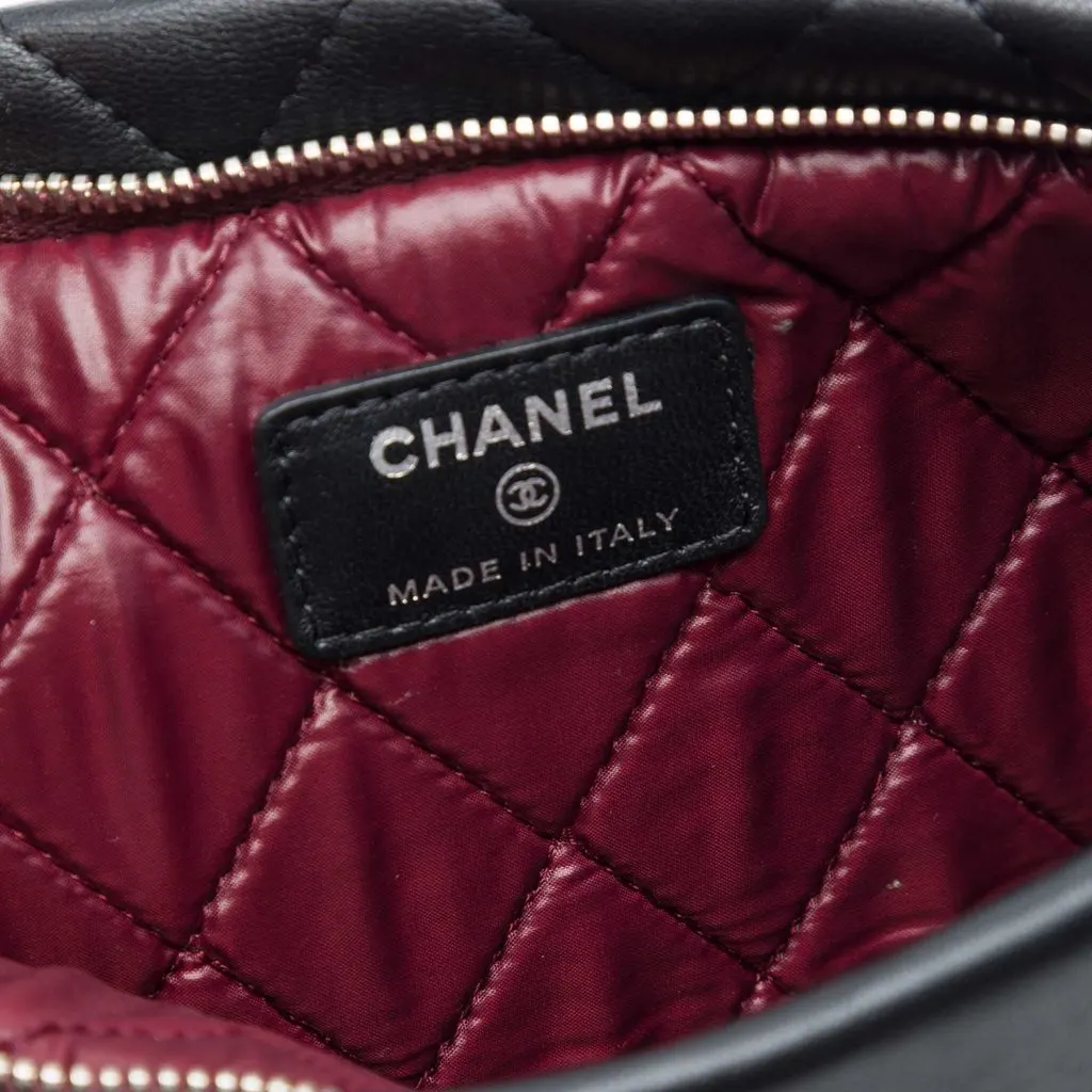 Chanel Quilted Lambskin CC Beauty Foldover Clutch Black Leather Very good - Box View