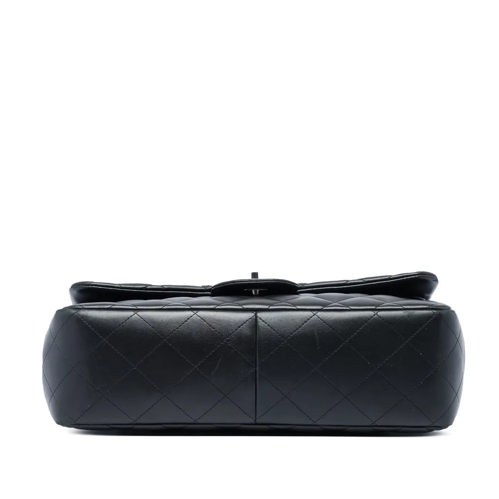 Chanel Jumbo Classic Lambskin Double Flap Black Leather Very good - Inside View