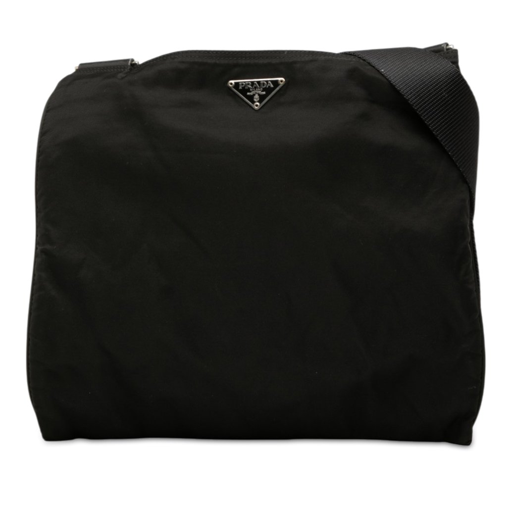 Prada Tessuto Zip Top Crossbody Black Medium | Pre-Owned Dub