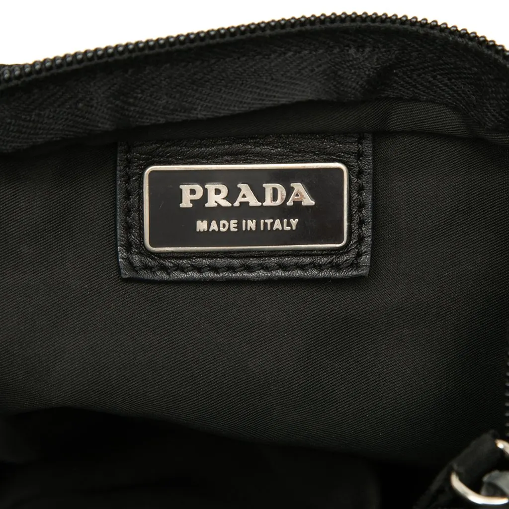Prada Tessuto Zip Top Crossbody Black Very good - Box View
