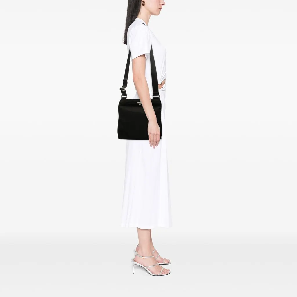 Prada Tessuto Zip Top Crossbody Black Medium | Pre-Owned Dub