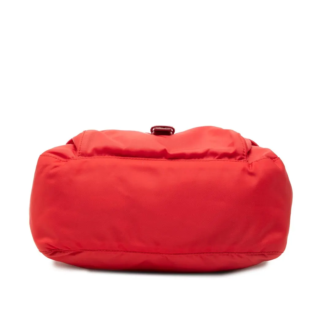 Prada Saffiano Trimmed Tessuto Zip Buckle Messenger Bag Red Very good - Inside View