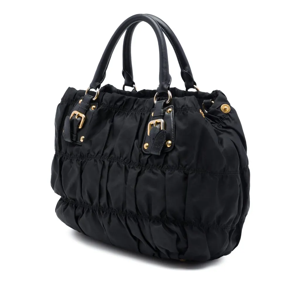 Prada Tessuto Gaufre Satchel Black Polyamide Good - Back View