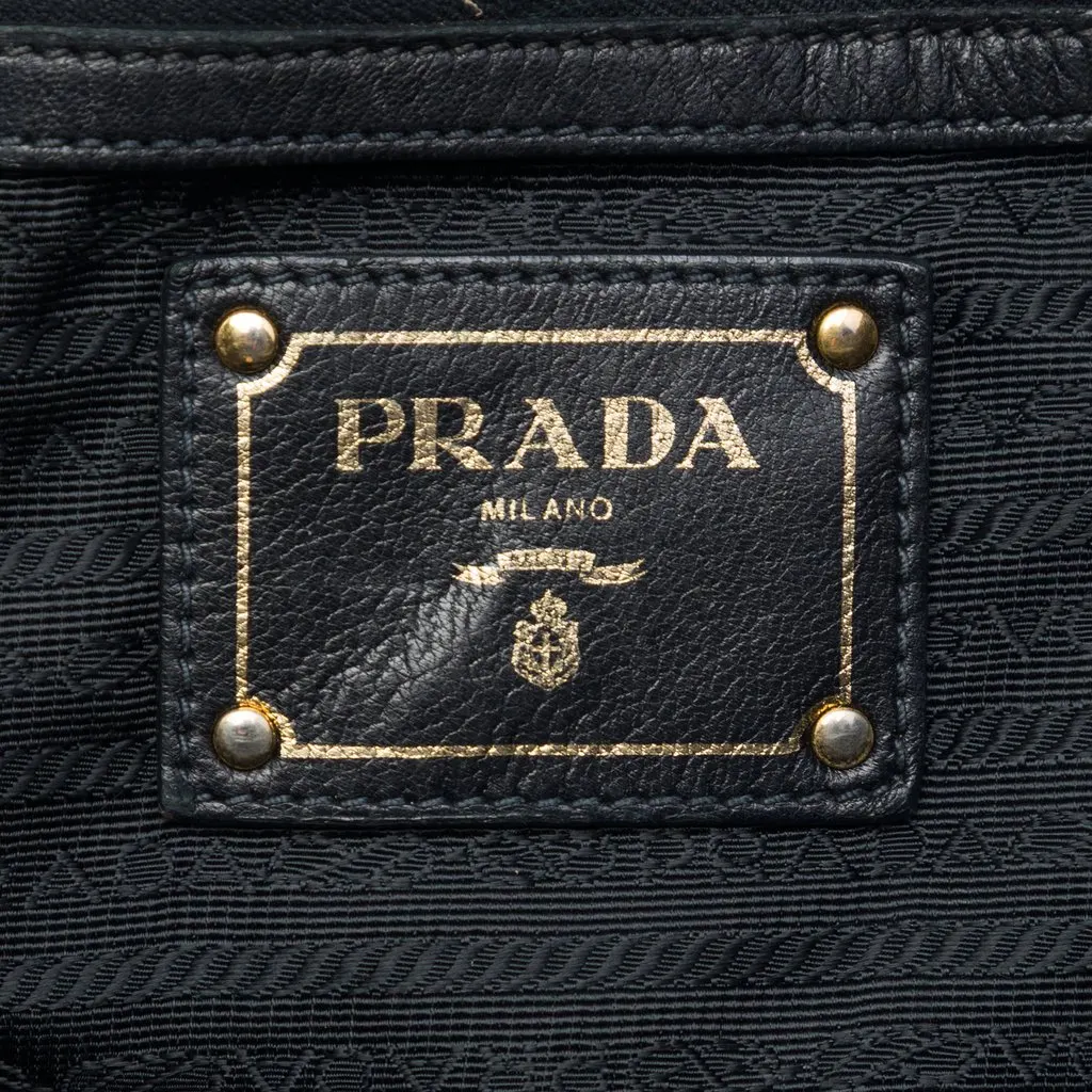 Prada Tessuto Gaufre Satchel Black Polyamide Good - Box View