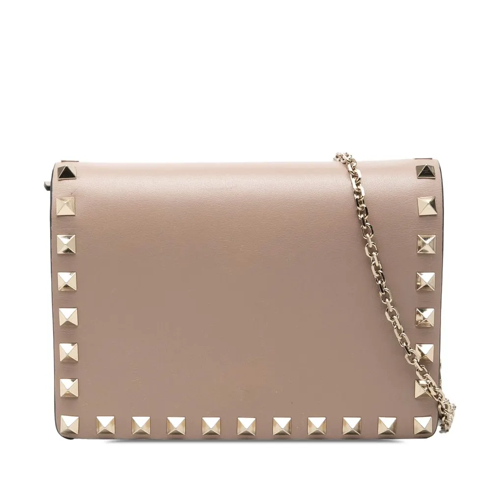 Valentino Leather Rockstud Chain Pouch