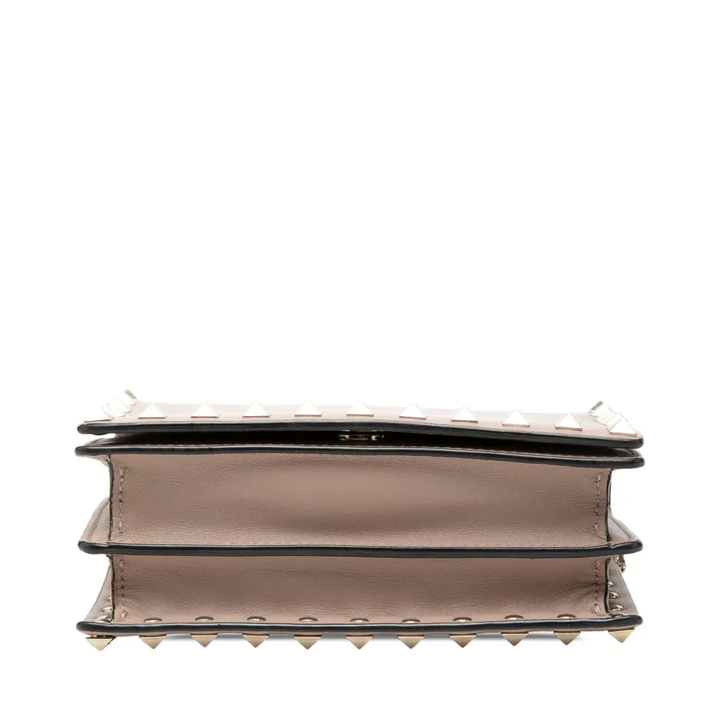 Valentino Leather Rockstud Chain Pouch Pink Leather Very good - Inside View