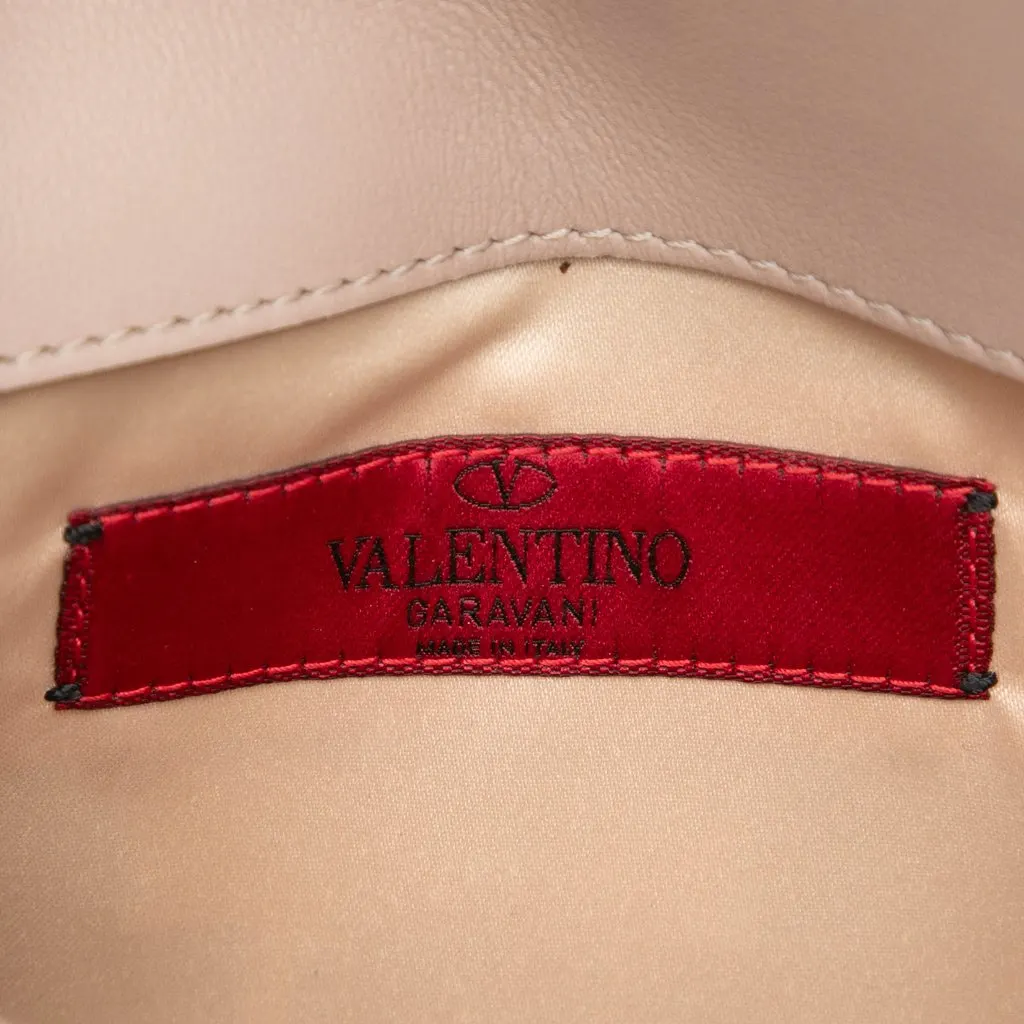 Valentino Leather Rockstud Chain Pouch Pink Leather Very good - Box View