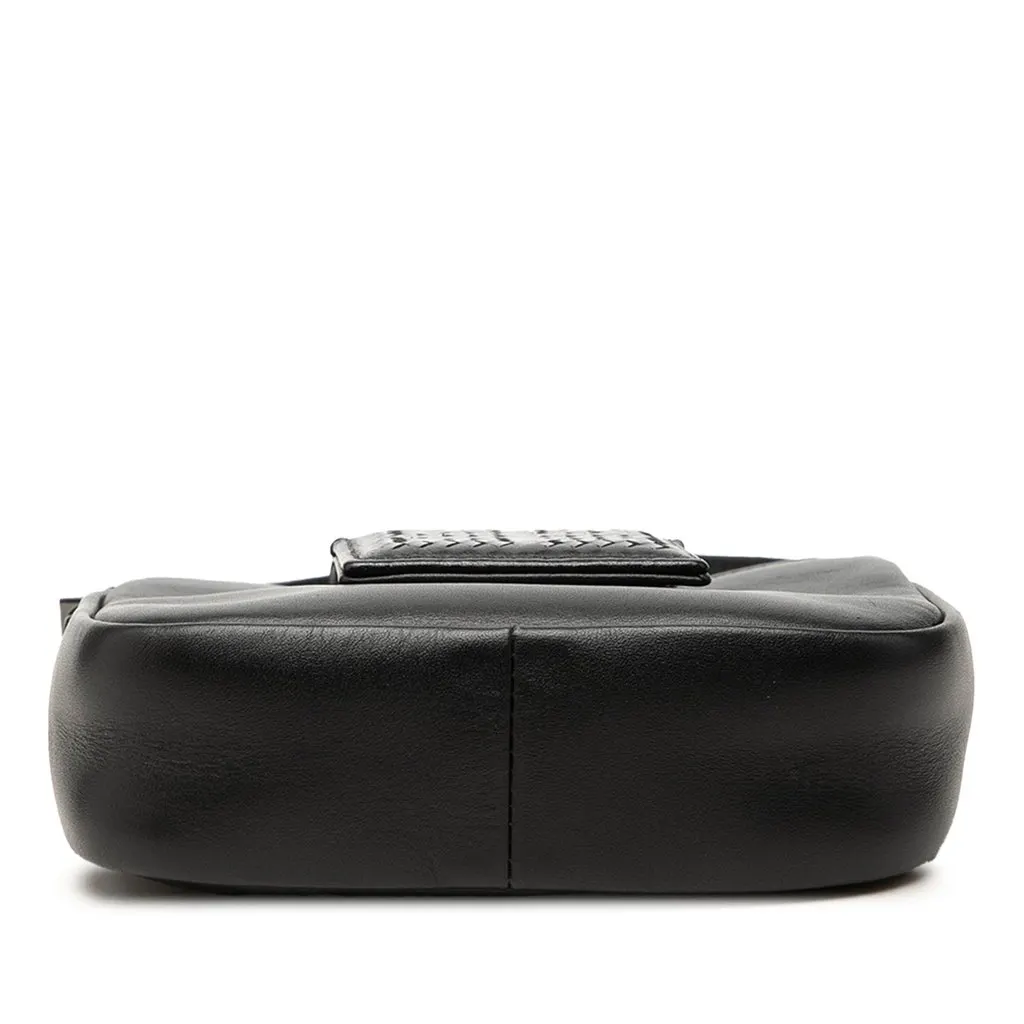 Givenchy Mini Calfskin Textured Logo Handbag Black Leather Very good - Inside View