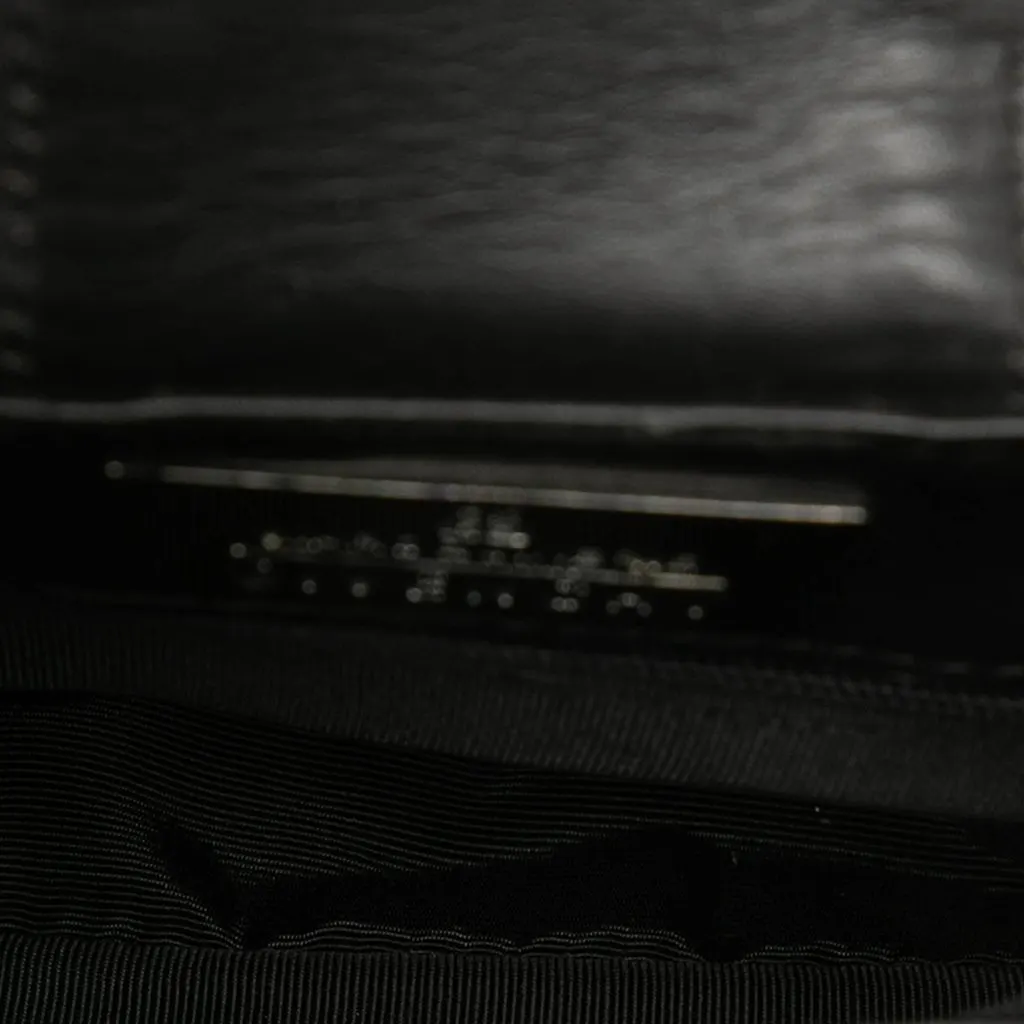 Givenchy Mini Calfskin Textured Logo Handbag Black Leather Very good - Model View