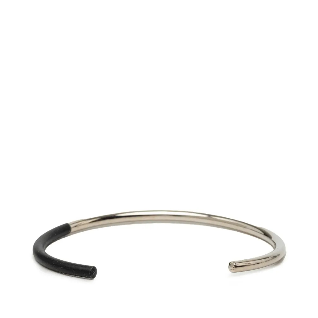 Dior Palladium Plated and Leather Cuff Bracelet Silver Palladium Very good - Inside View