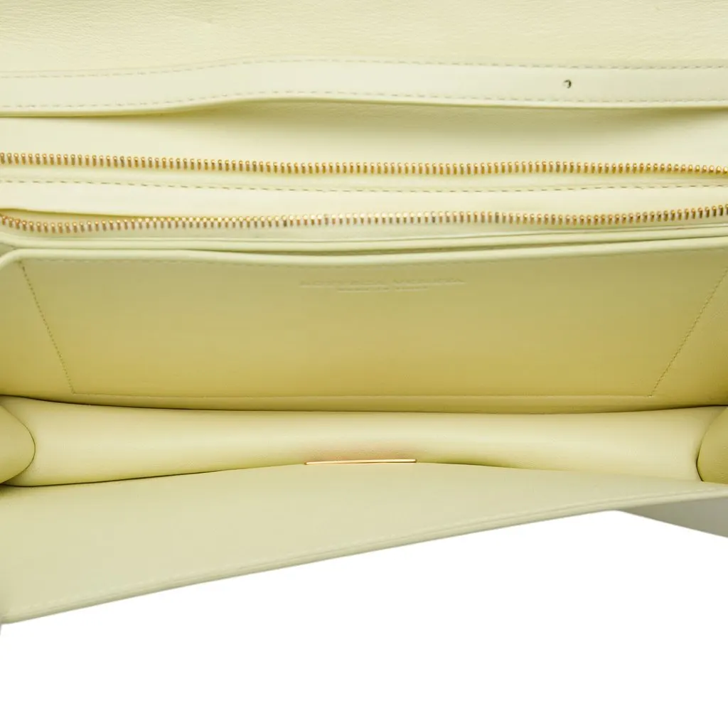 Bottega Veneta Lambskin Whipstitch Flap Crossbody White Leather Very good - Model View