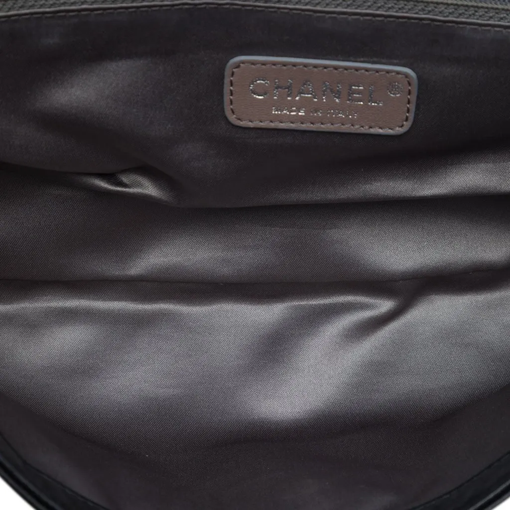 Chanel Quilted Lambskin East West Mademoiselle Flap Black Leather Very good - Model View