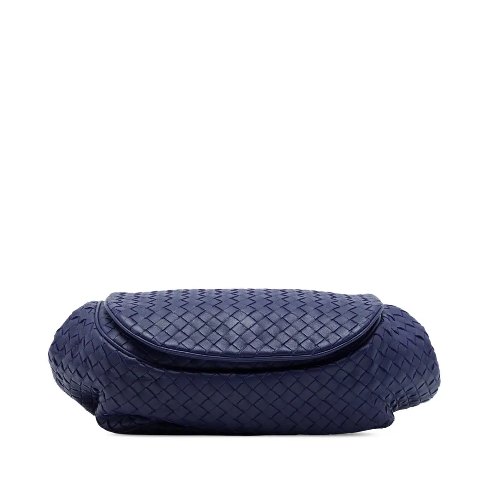 Bottega Veneta Nappa Intrecciato Flap Crossbody Blue Leather Very good - Inside View