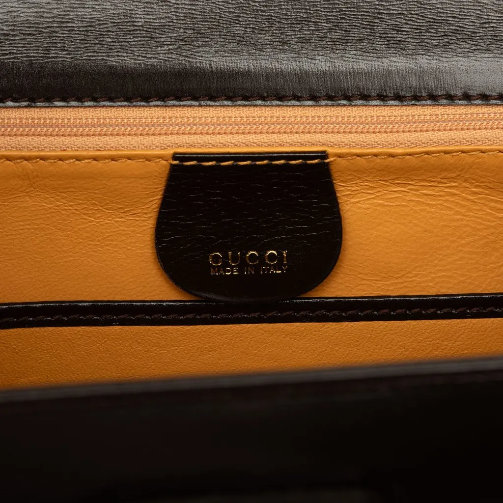 Gucci Small Calfskin Bamboo Night Brown Leather Very good - Box View