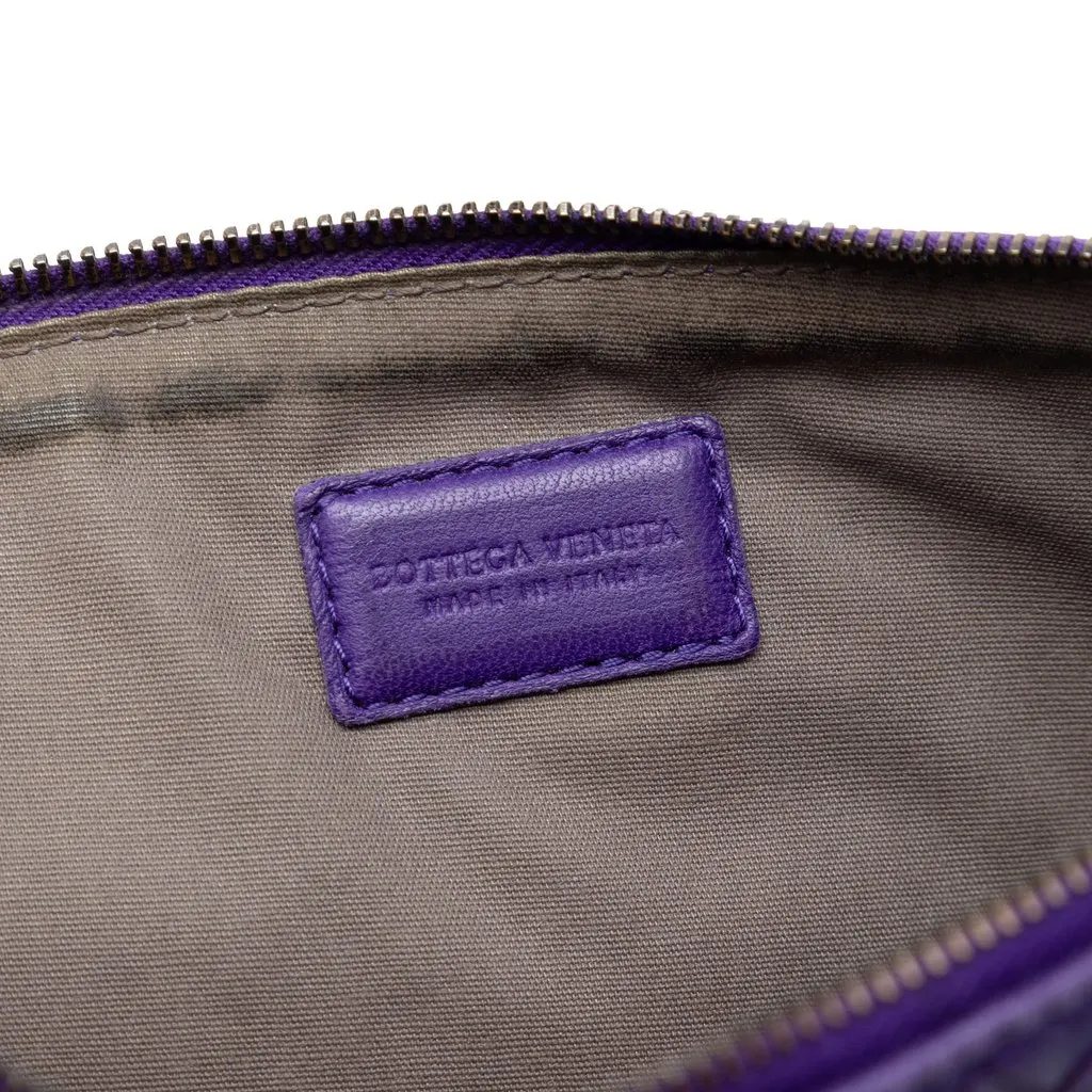 Bottega Veneta Nappa Intrecciato Clutch Purple Leather Very good - Box View