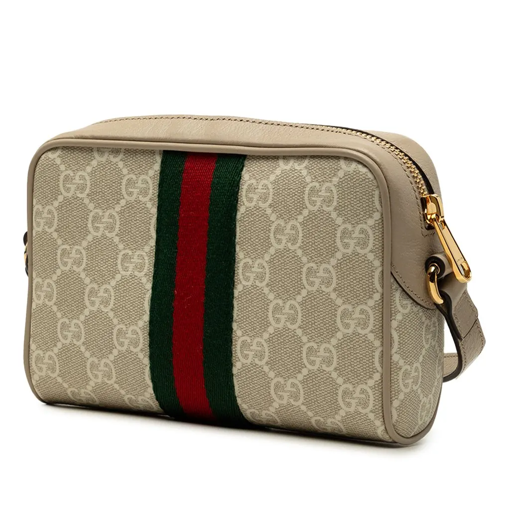 Gucci Mini GG Supreme Web Ophidia Crossbody Brown Very good - Back View