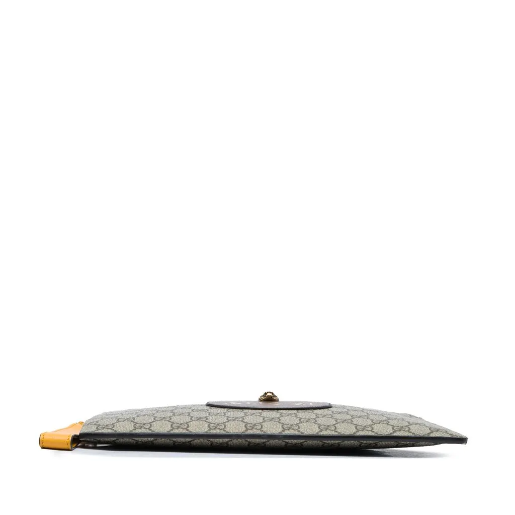 Gucci GG Supreme Neo Vintage Clutch Beige Canvas Very good - Inside View