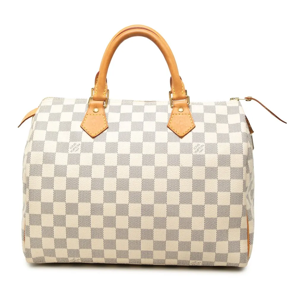 Louis Vuitton Damier Azur Speedy 30 White Very good - Front View