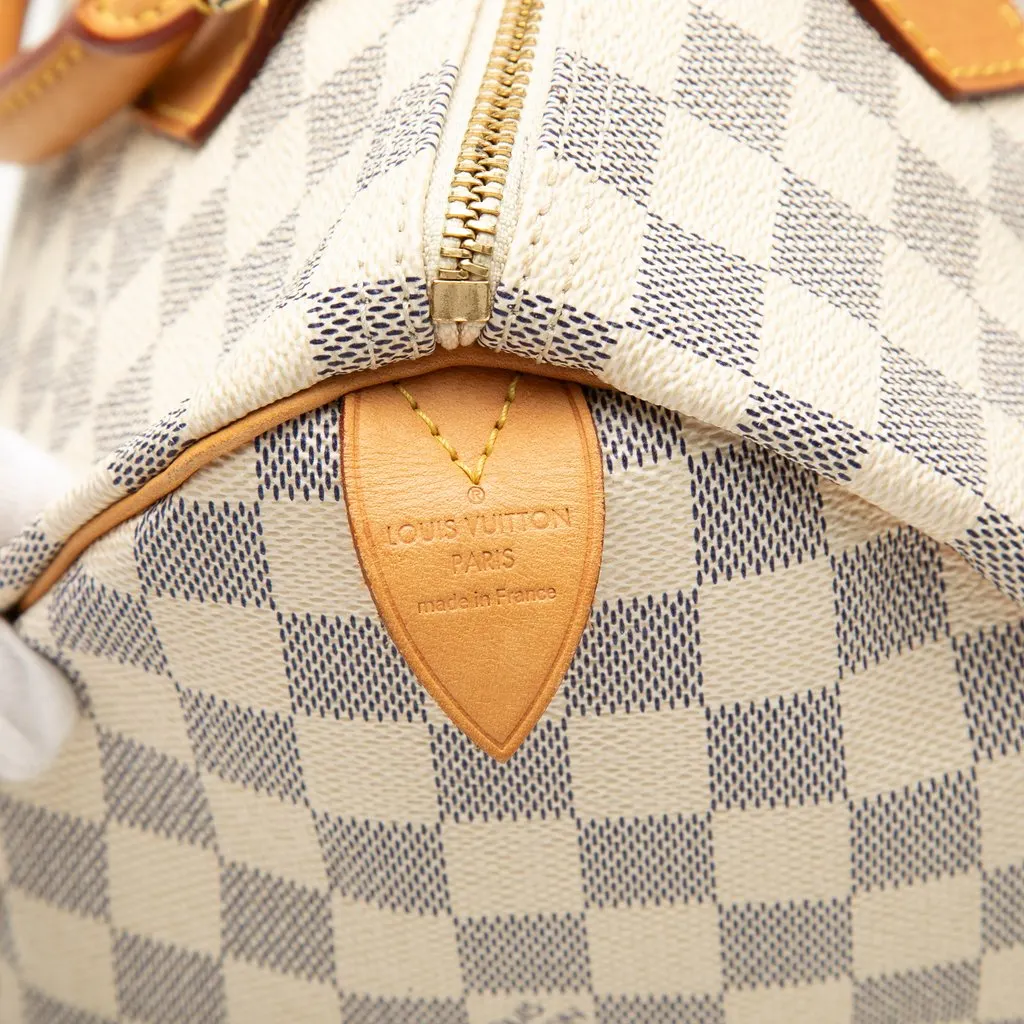 Louis Vuitton Damier Azur Speedy 30 White Very good - Box View