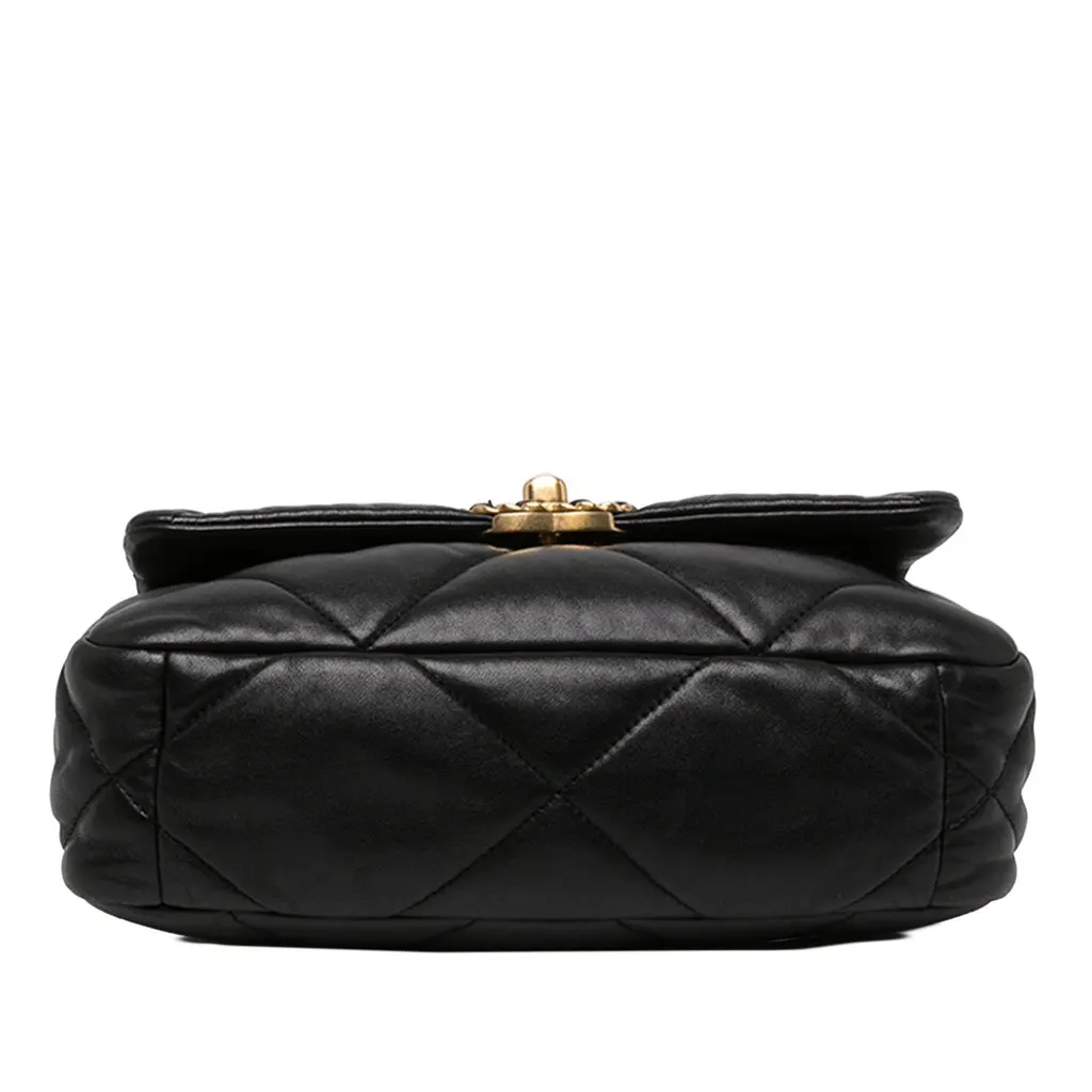 Chanel Medium Lambskin 19 Flap Black Leather Very good - Inside View