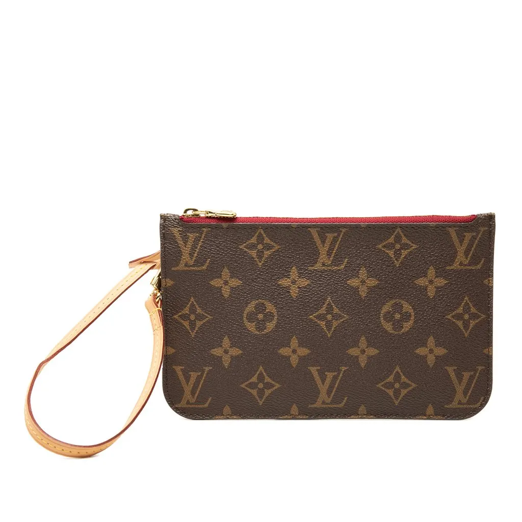 Louis Vuitton Monogram Neverfull PM Pouch Brown Canvas Very good - Front View