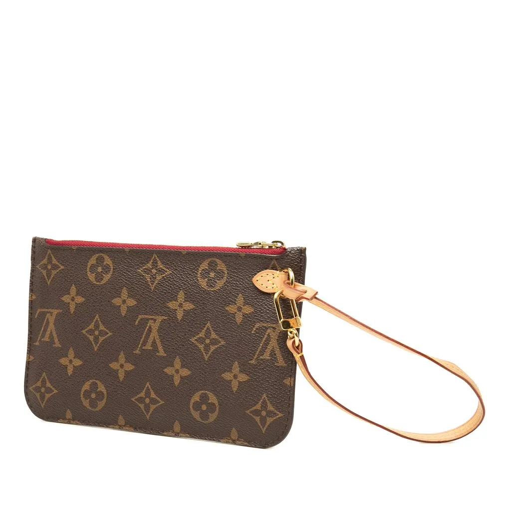 Louis Vuitton Monogram Neverfull PM Pouch Brown Canvas Very good - Back View