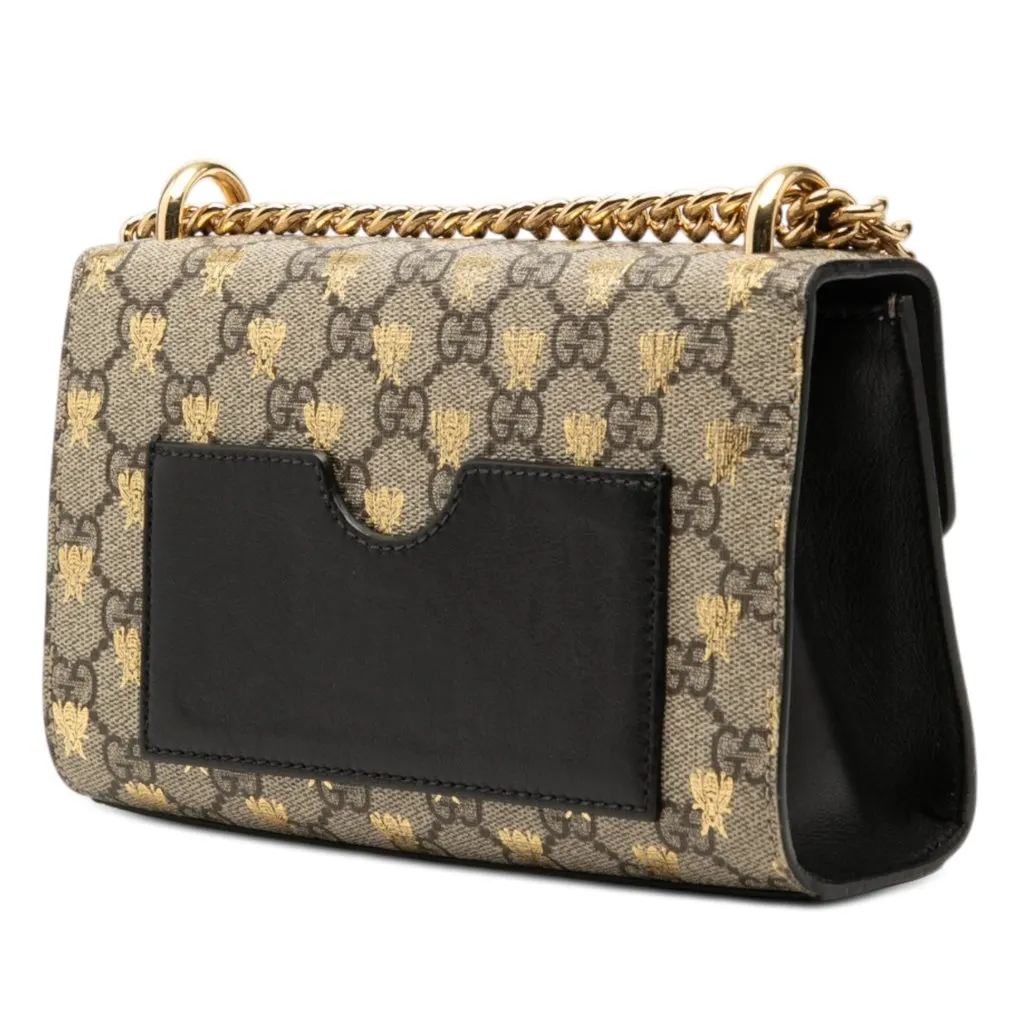 Gucci Small GG Supreme Bee Padlock Crossbody Beige Very good - Back View