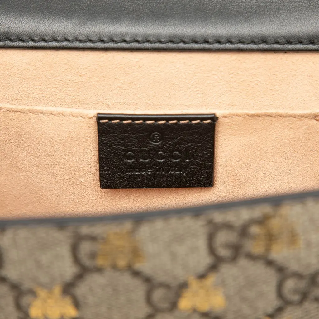 Gucci Small GG Supreme Bee Padlock Crossbody Beige Very good - Box View