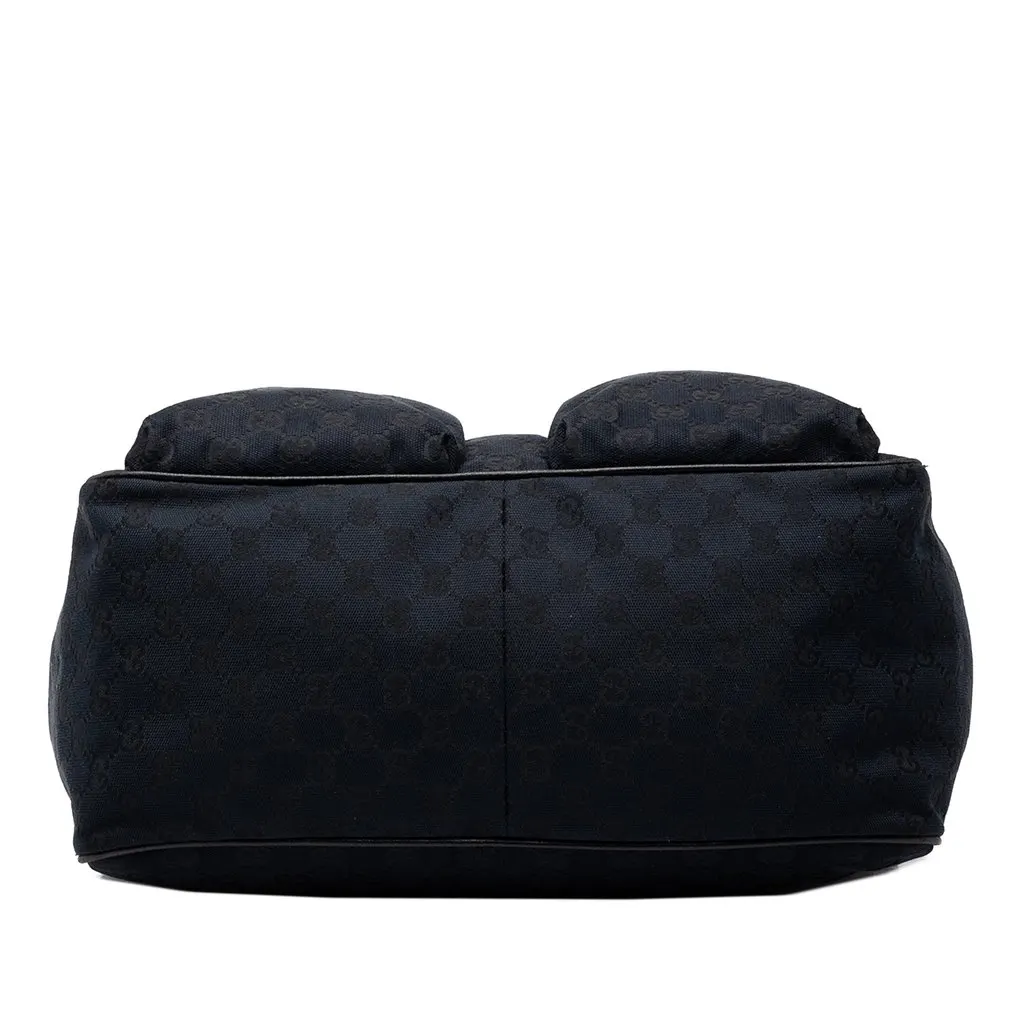 Gucci GG Canvas Web Double Pockets Tote Black Canvas Very good - Inside View