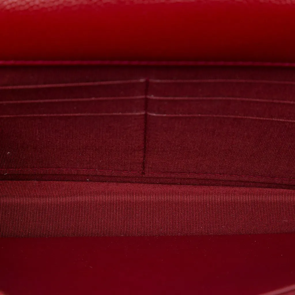 Chanel Quilted Caviar Golden Class Wallet On Chain Red Leather Very good - Model View
