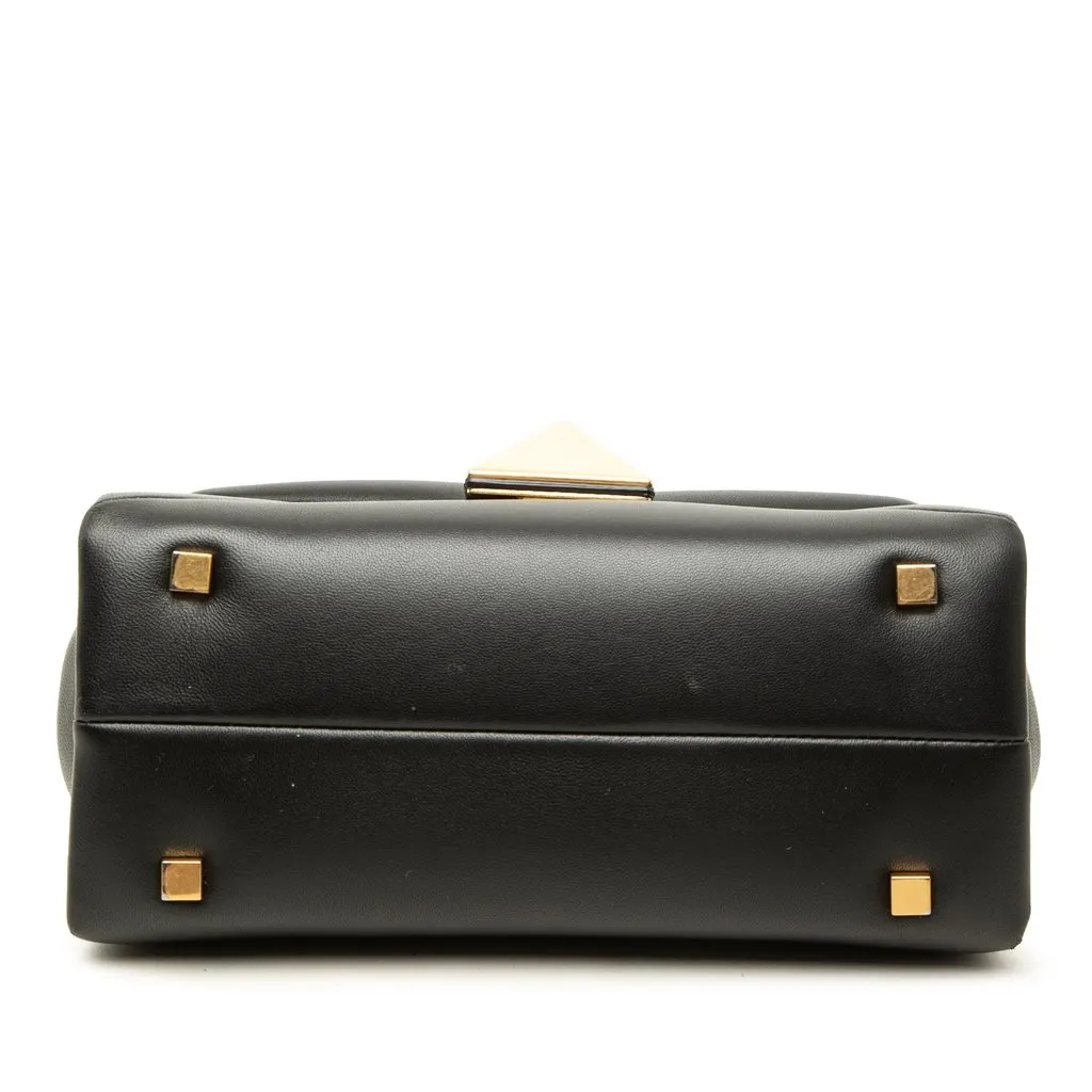 Valentino Mini Leather One Stud Top Handle Bag Black Leather Good - Inside View