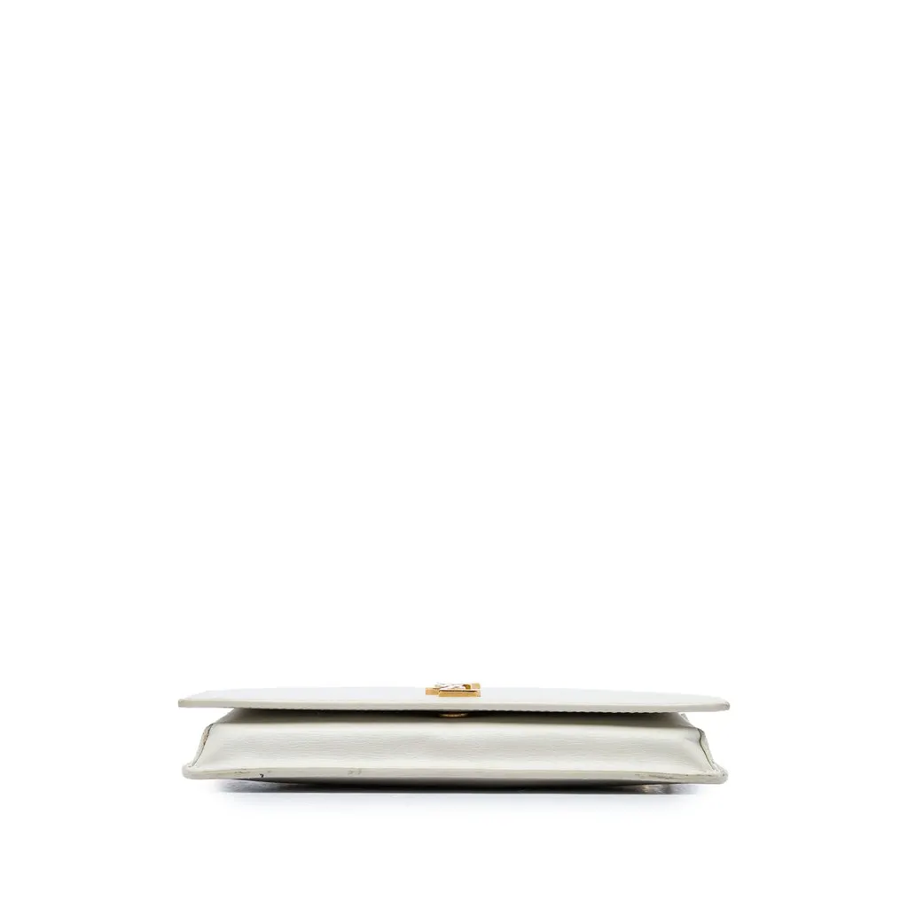 Saint Laurent Smooth Leather Cassandre Phone Holder White Leather Good - Inside View