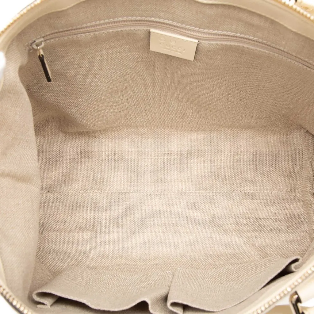 Gucci Small Microguccissima Joy Satchel White Leather Very good - Model View