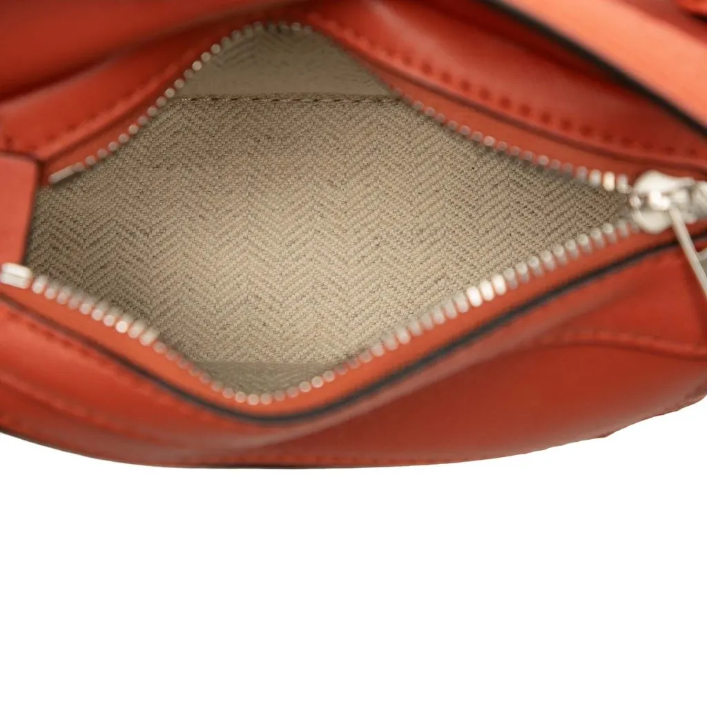 Loewe Nano Calfskin Puzzle Satchel Orange Leather Very good - Model View