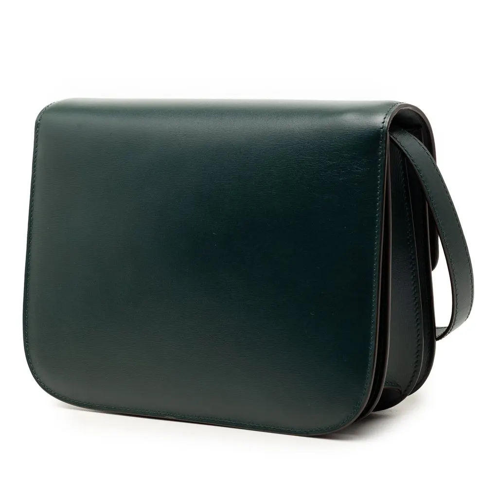 Celine Medium Calfskin Classic Box Green Leather Very good - Back View