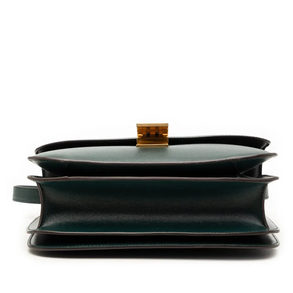 Celine Medium Calfskin Classic Box Green Leather Very good - Inside View