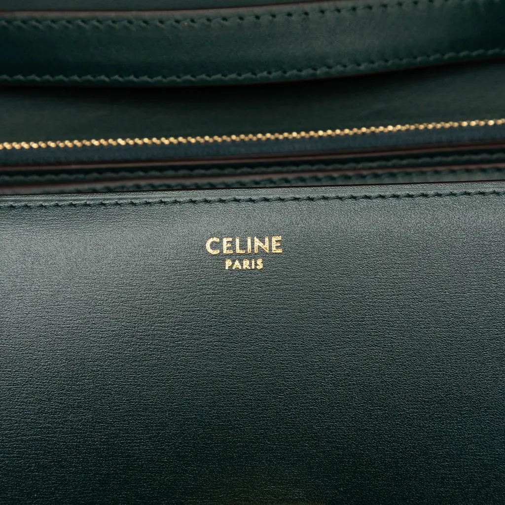 Celine Medium Calfskin Classic Box Green Leather Very good - Box View