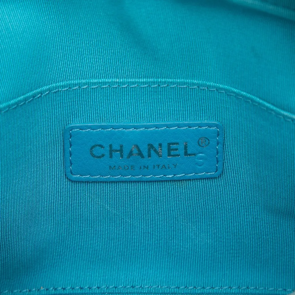 Chanel CC Quilted Lambskin Tweed Elegant Trim Front Zip Camera Bag Black Leather Very good - Box View