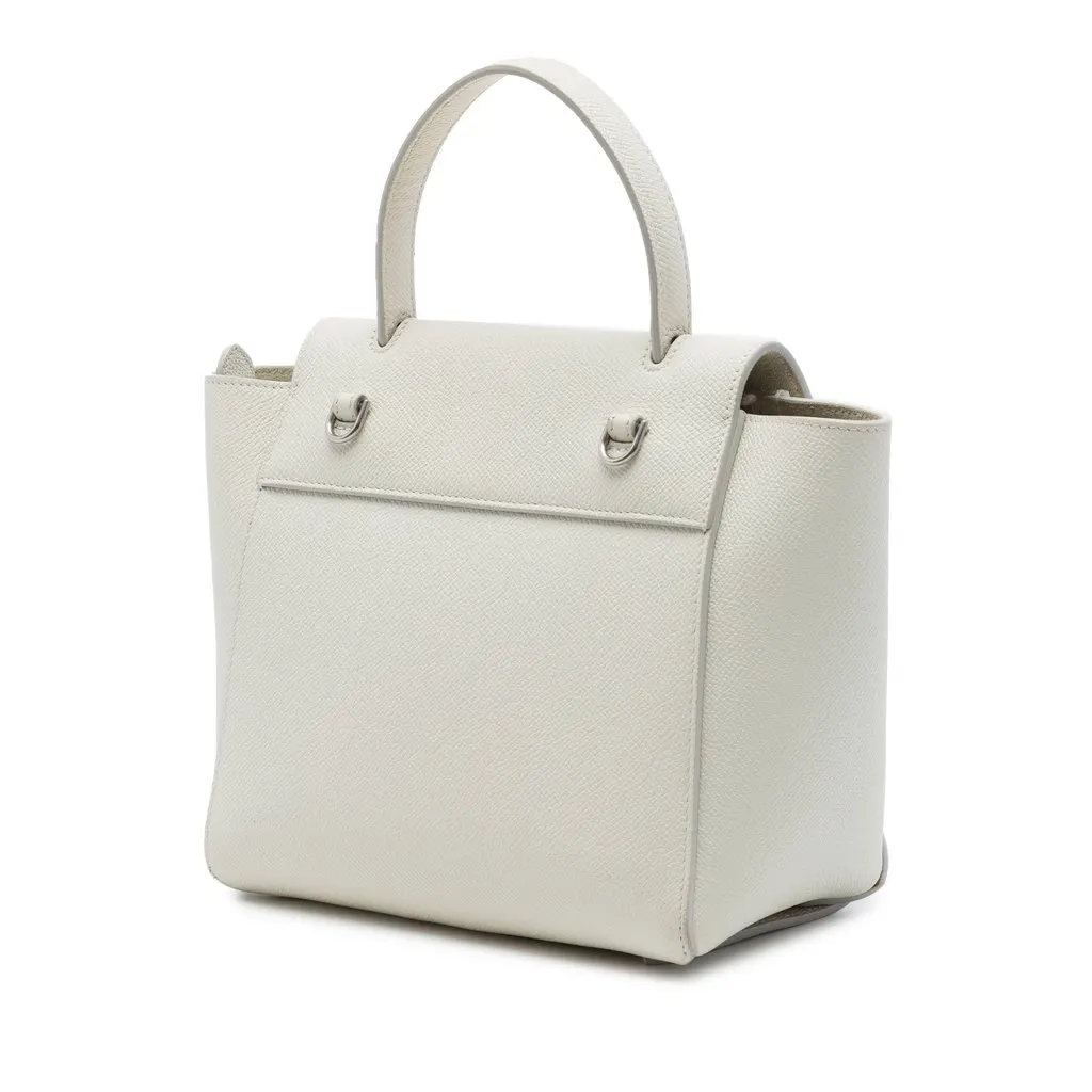 Celine Nano Grained Calfskin Belt Bag White Leather Very good - Back View