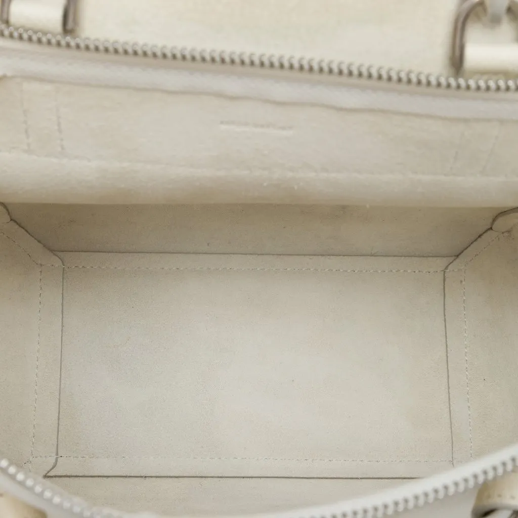 Celine Nano Grained Calfskin Belt Bag White Leather Very good - Model View