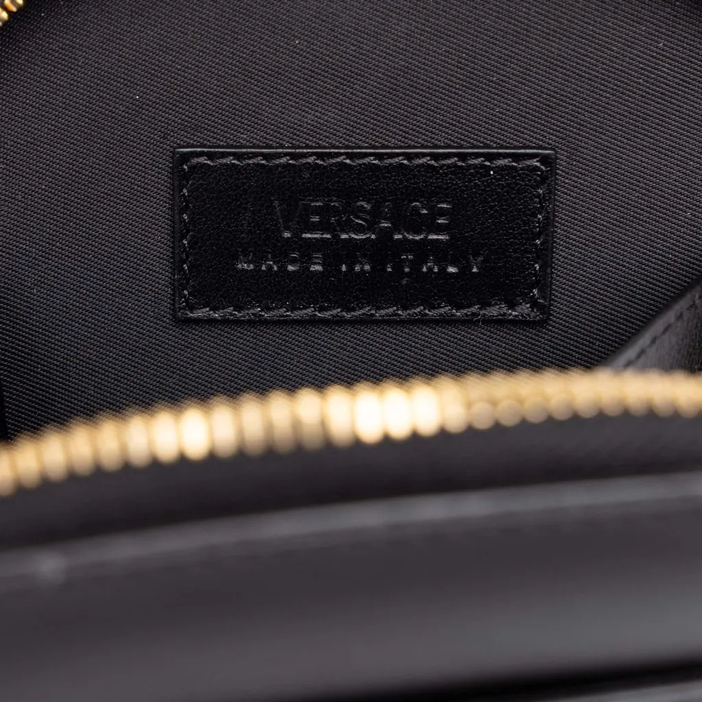 Versace Leather Medusa Phone Pouch Crossbody Black Leather Very good - Box View