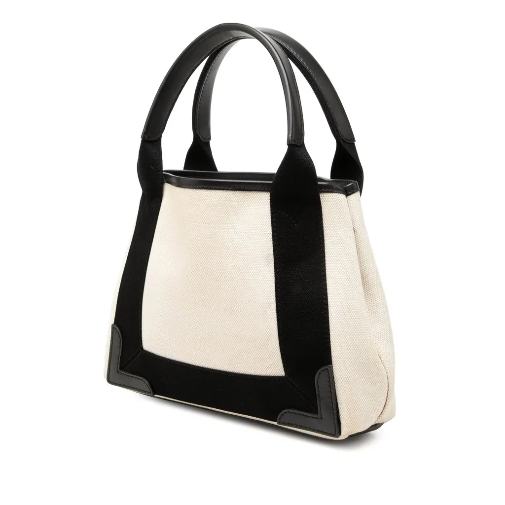 Balenciaga Canvas Navy Cabas Satchel XS Brown Very good - Back View