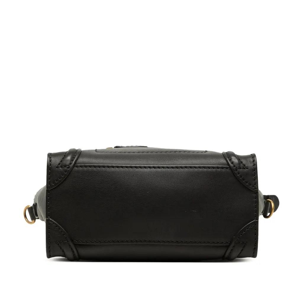 Celine Nano Smooth Calfskin Luggage Tote Black Leather Very good - Inside View
