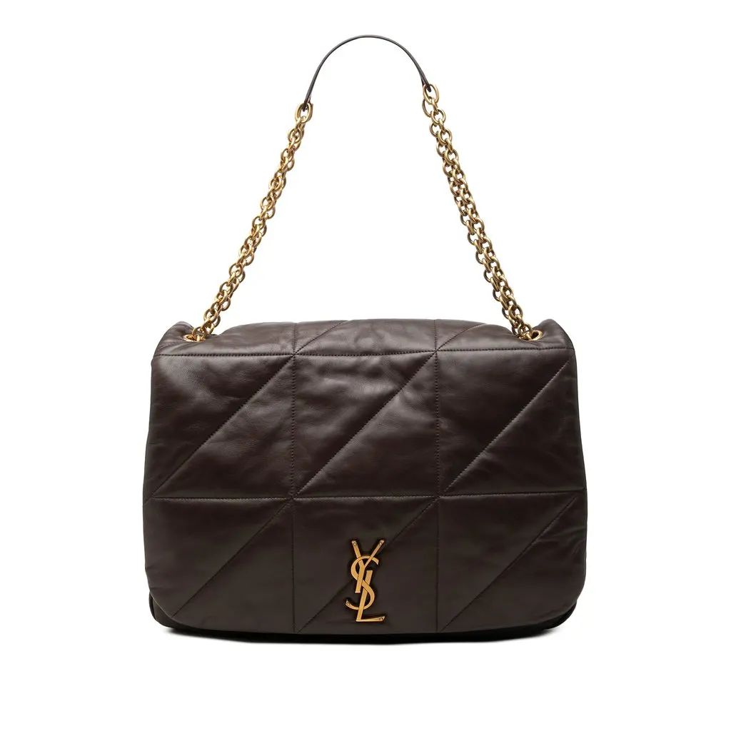 Saint Laurent Large Quilted Lambskin Jamie 4.3 Shoulder Bag Brown Leather Very good - Front View