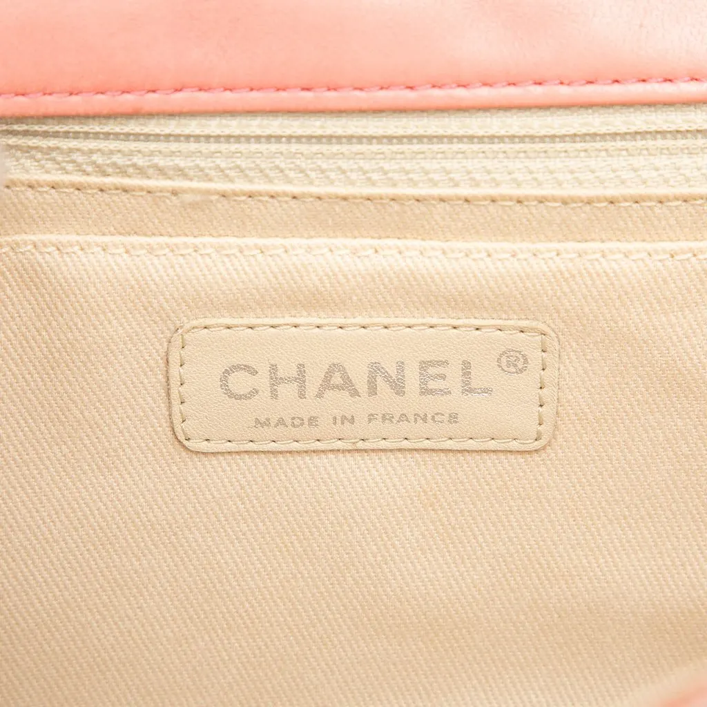 Chanel Quilted Cotton and  Jute Espadrille Chain Flap Pink Cotton Good - Box View